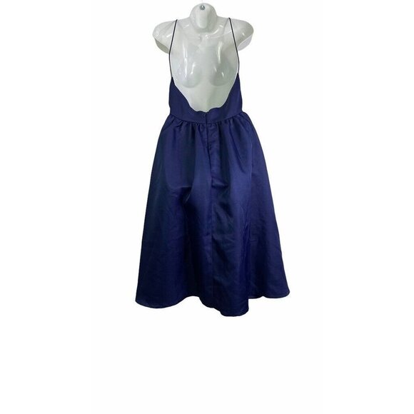 L'atiste By Amy Girls Fit & Flare Dress Blue Backless Spaghetti Strap Zip L New - Picture 2 of 8